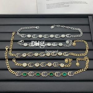 Designer Golden Necklace Bracelet Sets Jewelry Vintage Gem Bracelet Sets Necklace Sets With Box Package