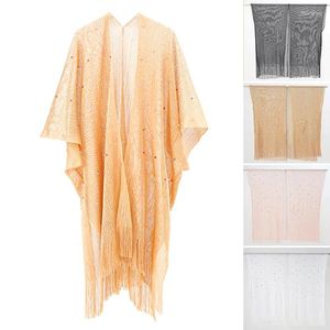 Women's Swimwear Colored Pearl Swimsuit Cover-Ups Fashion Tassel Gold Bikini Beach Cover Up Sexy Dress Tunics Women Summer Wear