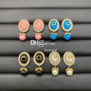 Vintage Letter Rhinestone Earring Stylish Charm Drop Earrings Studs Fashion Jewelry Earring With Box Set