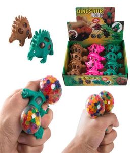 Squishy Dinosaur Fidget Toy Anti Stress Squish Beads Ball Spieze Toys Decompression Inxiety Reliever Venting Grape Balls2732879