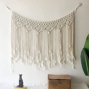 Stor macrame vägg hängande boho tapestry vävd bohemisk över sängen väggdekor bröllop jul bakgrundsdekoration 240117