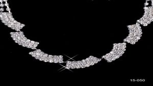 15050 New Jewelry Necklace Earring Set Cheap Wedding Bridal Prom Cocktail Evening Dresses Rhinestone In Stock 150508948709