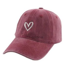 Berretti da baseball Moda Sport all'aria aperta Berretti da baseball per uomo Donna Love Heart Ricamo Snapback Cap Cotone lavato Cappello da papà YQ240117