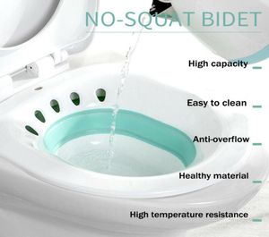 Vasche da bagno Sedili Bidet portatile pieghevole Sitz Vasca da bagno Kit per bacino di cura Emorroidi postpartum Spruzzatore per lavaggio sulla toilette8317213