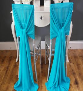 New Arrvail 40pcs Turquoise Chair Sashes for Wedding Event Party Decoration Chair Sash Wedding Ideas Chiffon6663375