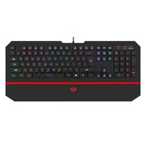 Klavyeler Redragon K502 RGB Oyun Klavyesi RGB LED Back aydınlatmalı Işıklı 104 Anahtar Sessiz Klavye Windows için Bilekle Dinlenme PC Oyunları J240117