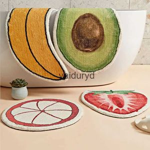 Mattor Creative Doormat Fruit Banana Strawberry Non-Slip Golvmatta för badrum Kökets främre dörrmatta avokado Design Entré Matvaiduryd