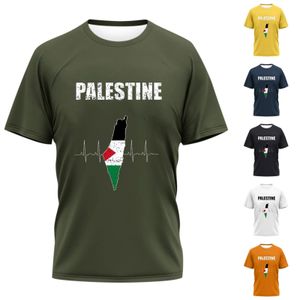 T-shirt da uomo Palestina manica corta stampata girocollo Cool Top Felpa casual palestinese Dna Tee Top Abbigliamento per uomo 240116