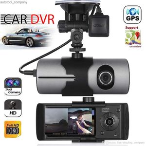 Nowy hurtowy samochód HD DVR podwójny obiektyw GPS Dash Came Cam tylna rejestrator wideo Auto Rejestrator G-Sensor DVRS X3000 R300