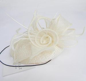 Marfim chapéus de noiva preto pillbox fascinator chapéus justyle pena marfim casamento convidado chapéu acessórios de cabelo designer hatinators para sa8438065