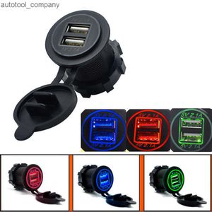 Répartiteur de prise allume-cigare 12V-24V, 2 ports USB, chargeur de voiture, sortie 5V, 4,2 a, avec adaptateur d'alimentation lumière LED, nouvel arrivage 2019