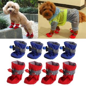 Dog Apparel 4Pcs/Set Waterproof Pet Shoes Chihuahua Anti-slip Rain Boots Footwear For Small Cats Dogs Puppy Booties Supplies