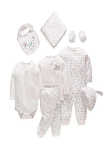 Vlinder nyfödda babykläder baby pojke flicka kläder nyfödda pyjamas kläder bodysuit cap handskar bib top byxor 8 st upp 012m 201037345325