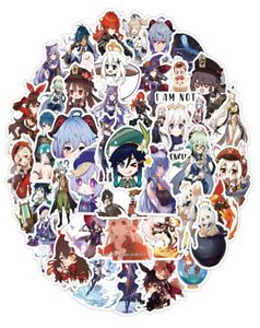 Serin 102050100pcs anime genshin etkisi oyun karikatür çıkartmaları çocuk oyuncak portatif motosiklet kaykay araba telefon vinil çıkartmaları STI4836175