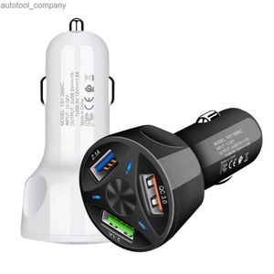 New Cigarette 12v-24v Car Lighter Charge Adapter Auto Quick Charge Splitter QC3.0 Car Charger 3 USB Phone Charge Port Fast Charging