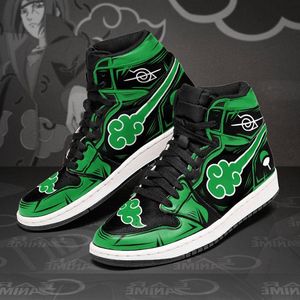 Ünlü erkek kadın anime spor ayakkabıları Akatsuki j1 yeşil basketbol spor ayakkabıları İtalya güzel yüksek üstler manga deri tasarımcı özel animes atletik ayakkabılar mn14 eu 36-48
