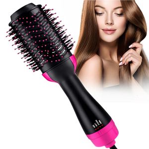 One Step Hair Dryer Volumizer Salon Air Paddle Styling Brush Negative Ion Generator Hair Straightener Curler 240117