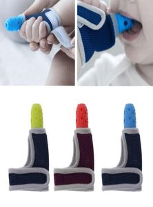 Baby Child Finger Guard Stop Thumb Sucking Wrist Band Baby Nursing Mittens Teether Pacifier Newborn Dental Care Y12215429685