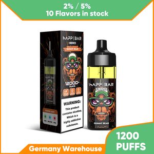 Kit di sigarette elettroniche usa e getta originali Vape Pen 12000 Puff Bar 2% 5% Nic Mesh Coil Dispositivo pod preriempito 16 ml Buon gusto 10 gusti di frutta a tua scelta