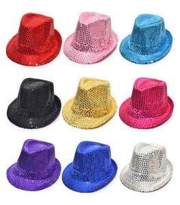 Sequin Yetişkin Çocuk Şapkaları İlkbahar Yaz Aşaması Cosplay Caz Cap Hats Fashion Lady Kids Street Meapwear Caps 9COLORS4678249