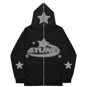 Gothic TUNE Y2K Full Zip Up Retro HipHop Felpe con cappuccio da uomo Felpa oversize Harajuk HighStreet Cappotto streetwear da donna Top 240116