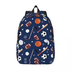 Mochila bolas para futebol e futebol americano pré-escolar escola primária estudante sacos de livro menino menina crianças daypack durável