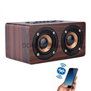 Tragbare Lautsprecher Vintage Holz Drahtloser Bluetooth-Lautsprecher Heimkino 360-Stereo-Surround-Subwoofer HiFi-Schockgarantie Soundbar für TV-Boom-Box J240117