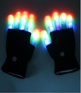 7 Modele Regulowane rękawiczki LED LED Zabawne imprezowe bar KTV Concert Rave Props Kolorowa magiczna rękawiczka Novely Lighted Up Knit Glove1445139