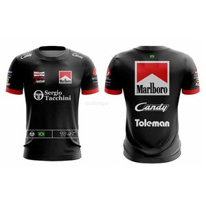 2024 verão venda quente clássico f1 roupas masculinas equipe de corrida para baixo manga curta lazer ao ar livre esportes grande respirável camiseta