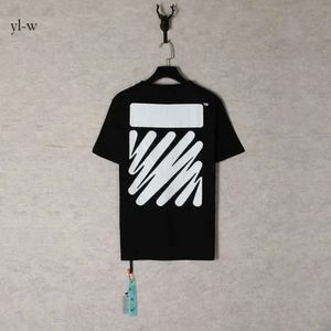 Men's T-shirts OFF WHITE 23ss New Graffiti High Street Fashion Brand Loose Short Sleeve T-shirt High Weight Fabric 8648