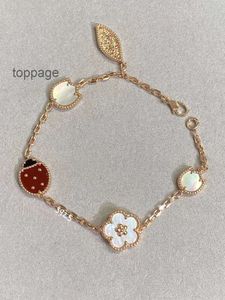 Bracelet Designer Van Four Leaf Clover Bracelet Cleef Van Clover Bracelet Seven Star Ladybug Bracelet 925 Sterling Silver Plated 18k Gold Lucky Ladybug Five Flower B