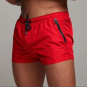Vermelho correndo esporte shorts homens secagem rápida verão fitness calças curtas musculação ginásio shorts treino jogging compressão shorts 240116