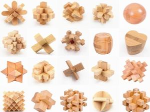 Puzzle 3D Cubo classico in legno Genius Puzzle e rompicapo Kongming Luban Jigsaw Luban Lock Giocattolo educativo cinese Gif3253333