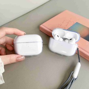 Custodie per cellulari Custodia trasparente per Airpods Pro 1 2 3 Custodia protettiva per auricolare Bluetooth senza fili Custodia trasparente in silicone per Airpods 1 2 3 Pro2 YQ240117