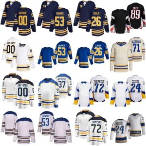 Hokey Jersey Buffalo Mattias Samuelsson Zemgus Girgensons JJ Petherka Kyle Okposo Zach Benson Erik Johnson Connor Clifton Tyson Jost Sabres