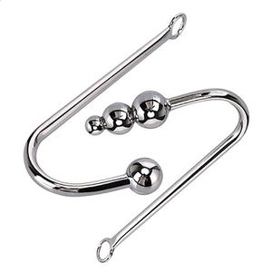 Stainless Steel Anal Hook with Beads Hole Metal Butt Plug Sex Toys Adult Product No Vibrator for men gay 240117