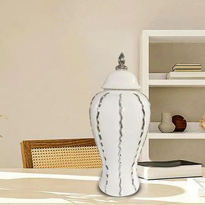 Garrafas de armazenamento vaso de cerâmica flor mesa arranjo peça central coleção porcelana gengibre jar para casa casamento quarto festa mesa