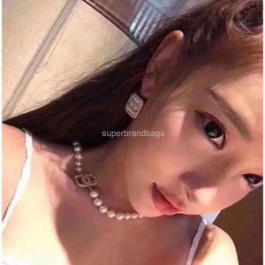 Fashion Channel jewelry Grandma pearl necklace new Choker C family letter neck chain celebrity temperament net red clavicle chain