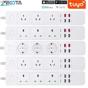 Power Cable Plug WiFi Tuya Smart Power Strip AU/EU/UK Outlet Extension Socket med USB Type-C Surge Protection Plug Remote av Alexa Google Home YQ240117