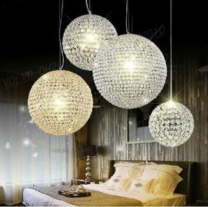 Modern LED K9 Crystal Ball Pendant Lamps Chandelier Lamp Living Room Lights Restaurant Bar Creative Sphere Ballroom Home Fixtures8306114