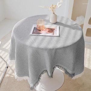 Toalha de mesa redonda de alta qualidade de algodão e linho toalha de mesa de renda branca café retangular