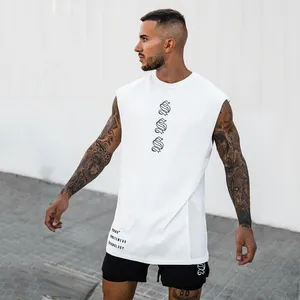 Męskie topy zbiornikowe kamizelki sportowe fitness bawełniana załoga szyja top letni na zewnątrz koszykówka T-shirt bez rękawów