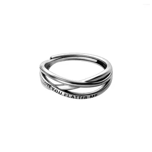 Anelli a grappolo in argento sterling 925 stile moderno minimalista ridimensionabile braccialetto di personalità gioielli per donne uomini regalo del partito