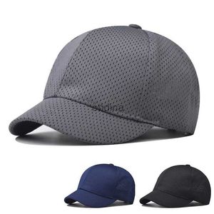 Berretti da baseball da uomo estivi Berretto da baseball a tesa corta Mesh traspirante Quick Dry Visiera parasole Cappello Tinta unita Outdoor Man Trucker Caps YQ240117