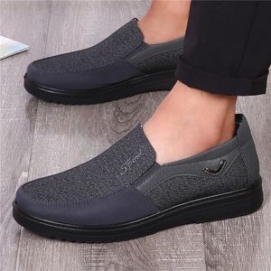 Stil loafers canvas klassisk casual för män andningsbara mjuka lägenheter skor sneakers plus storlek
