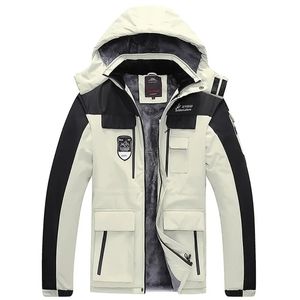 Vinter varmt tjocka vattentäta jackor män streetwear parkas rockar outwear vindtät hatt snö överrockkläder plus storlek 8xl 240116