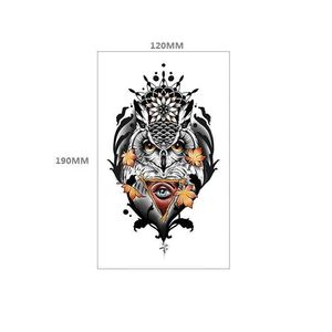 Maquiagem tatuagem vara animal tigre cabeça lobo forma geométrica vento terno transferência de água impressão flor braço adesivo