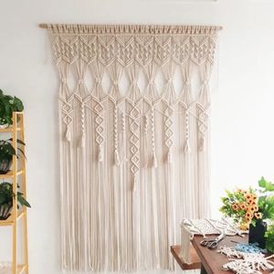 Bohemian Tapestries Curtain Tapestry Wall Hanging Macrame Woven Door Curtain Divider Dream Catcher for Bedroom Living Room 240117