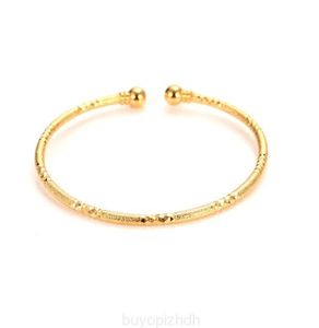 2022 Brand New Can Open Fashion Dubai Bangle Jewelry Solid Fine Yellow Gold Gf Bracelet for Women Africa Arab Items Select A6985056