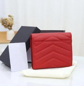 Högkvalitativa dragkedja plånböcker Designers Korta plånböcker Män kvinnor Vik läder Business Credit Card Holder Wallet With Box